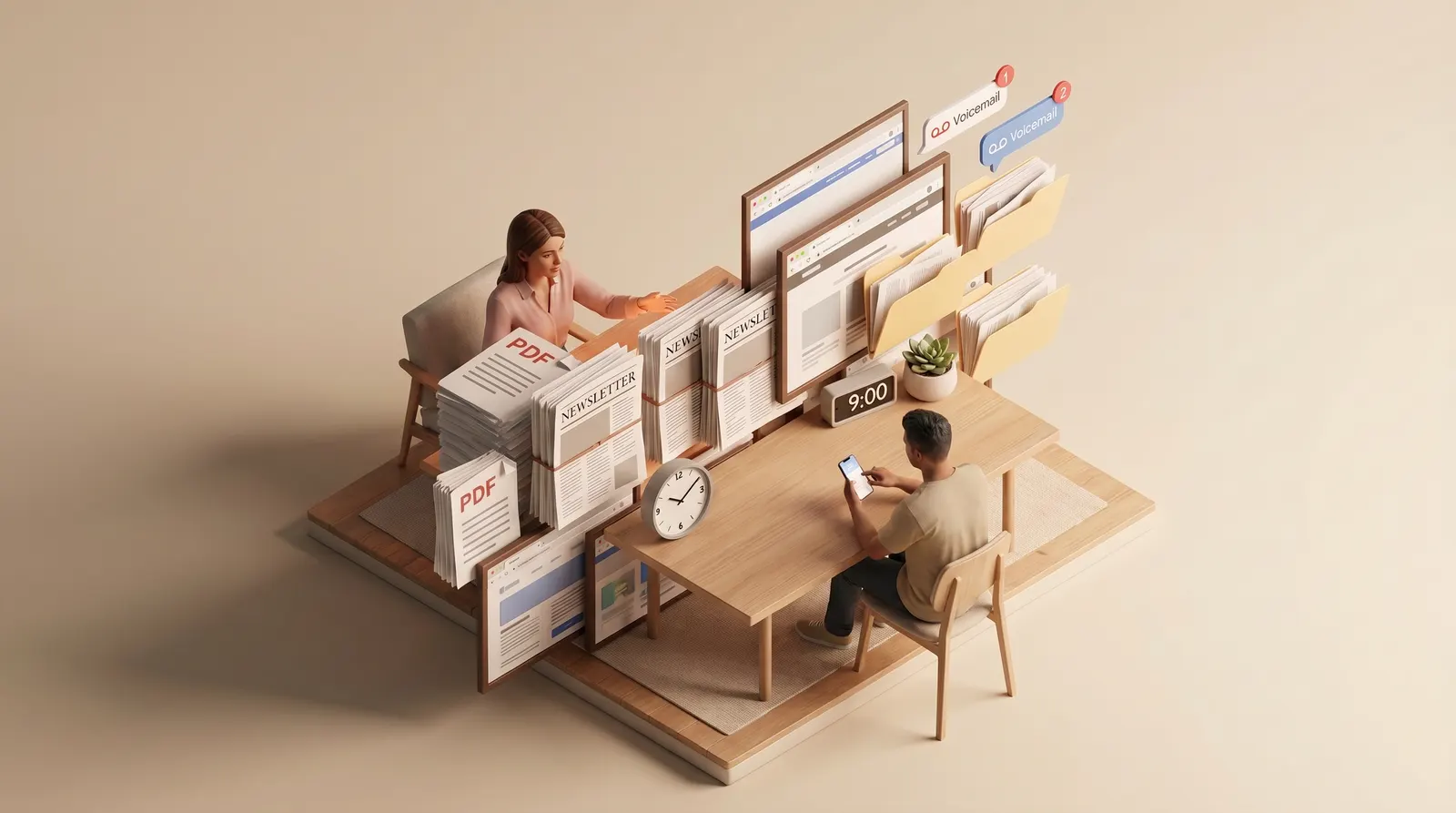 Illustration of closing the information gap
