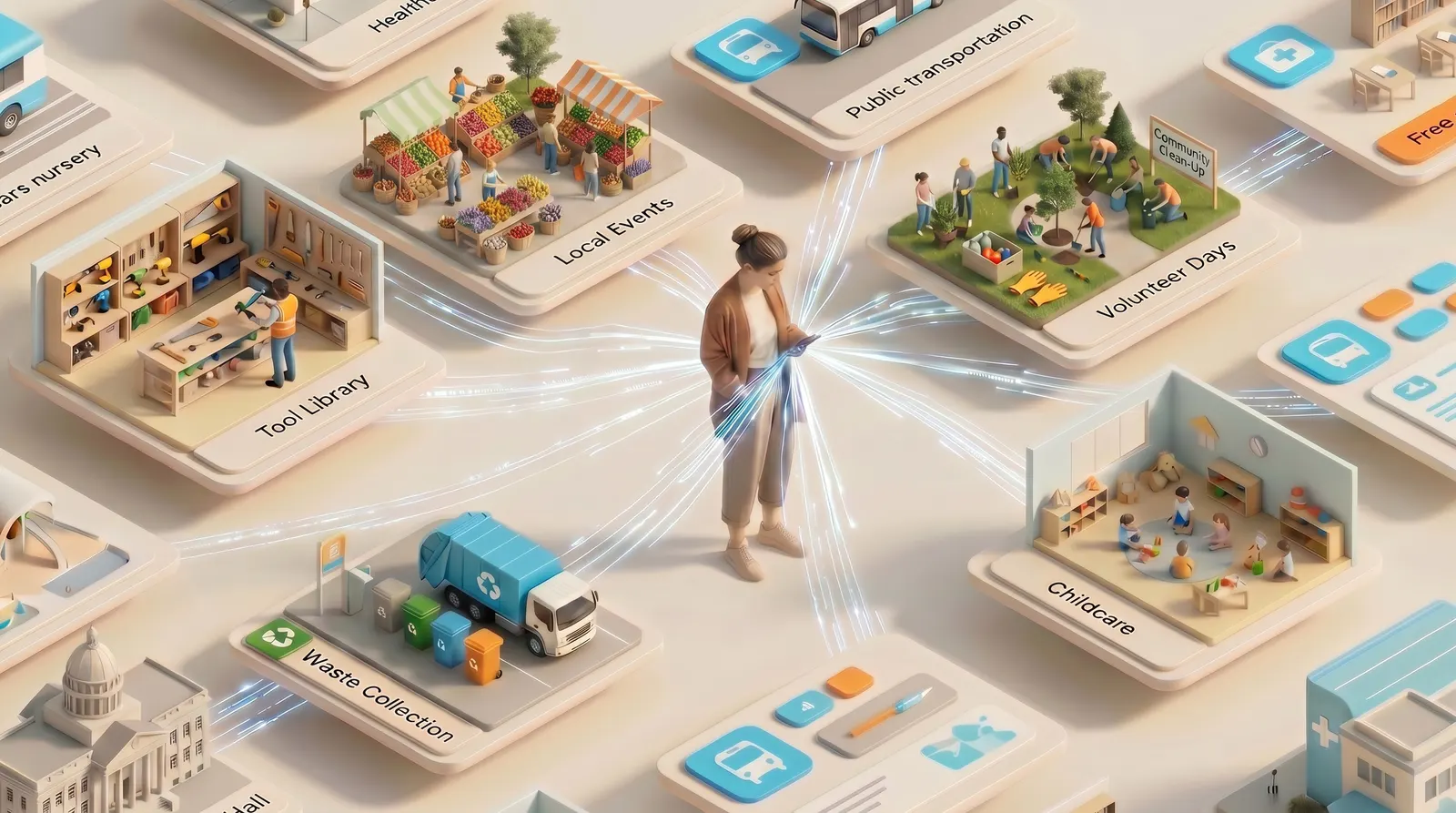 Connected community illustration